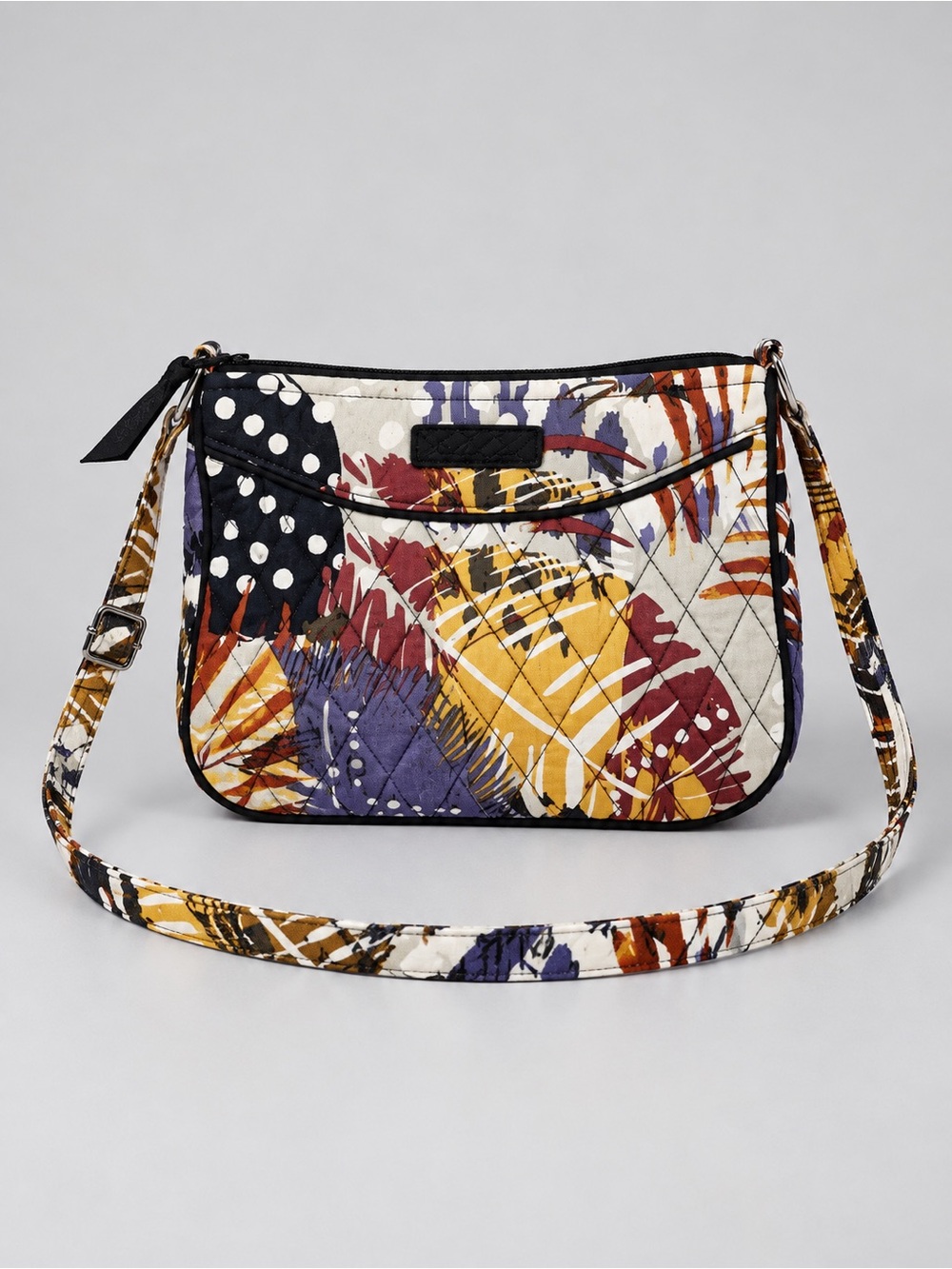 Vera Bradley Little Crossbody Painted Feathers Bohemian Cotton Quilted New